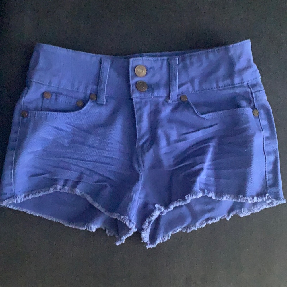 Blue denim shorts